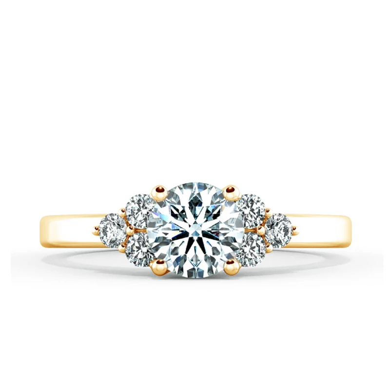 Nhẫn đính hôn Threestone with cluster NCH3102 2